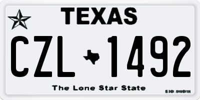 TX license plate CZL1492