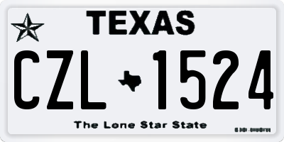 TX license plate CZL1524