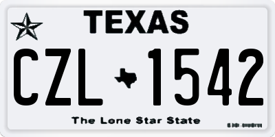 TX license plate CZL1542