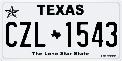 TX license plate CZL1543