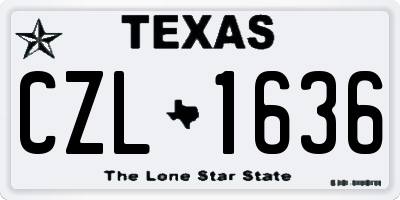 TX license plate CZL1636
