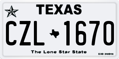 TX license plate CZL1670