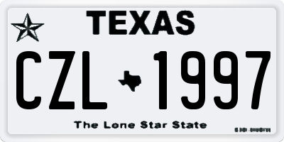 TX license plate CZL1997