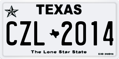 TX license plate CZL2014