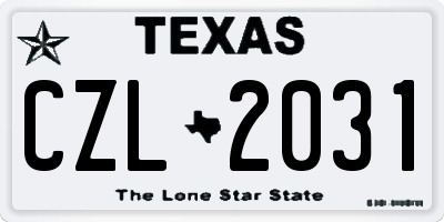 TX license plate CZL2031
