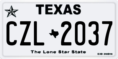 TX license plate CZL2037