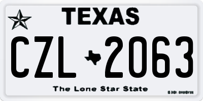 TX license plate CZL2063