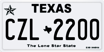 TX license plate CZL2200