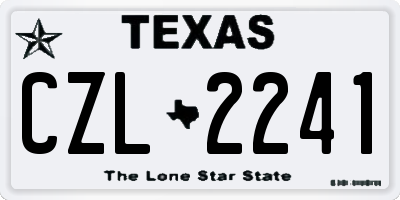 TX license plate CZL2241
