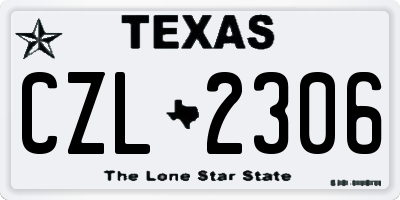TX license plate CZL2306