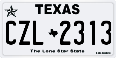 TX license plate CZL2313