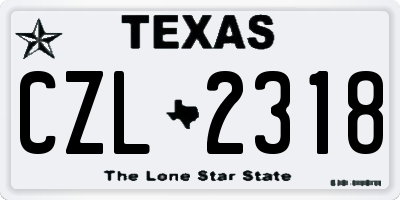 TX license plate CZL2318