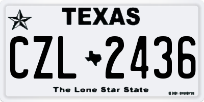 TX license plate CZL2436