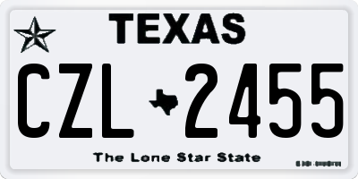 TX license plate CZL2455