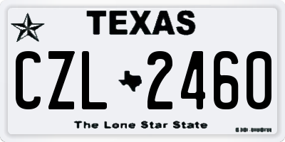 TX license plate CZL2460