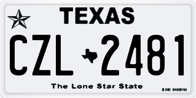 TX license plate CZL2481