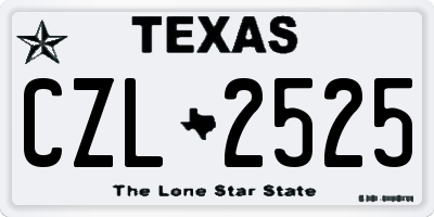 TX license plate CZL2525