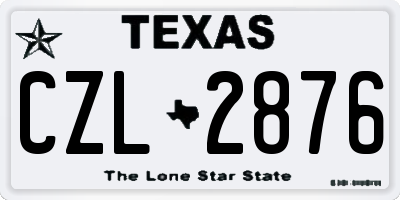TX license plate CZL2876