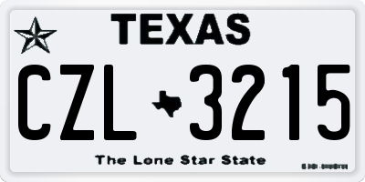 TX license plate CZL3215