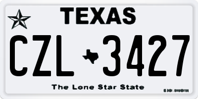 TX license plate CZL3427