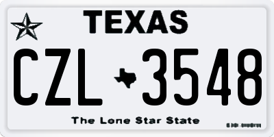 TX license plate CZL3548