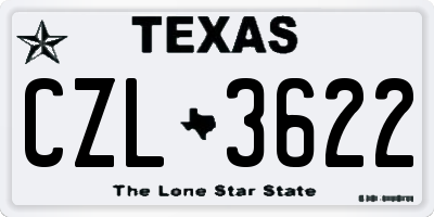 TX license plate CZL3622