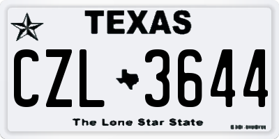 TX license plate CZL3644