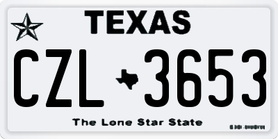 TX license plate CZL3653