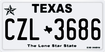TX license plate CZL3686