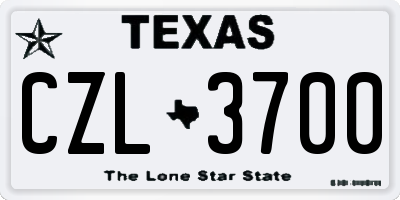 TX license plate CZL3700