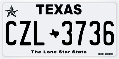 TX license plate CZL3736