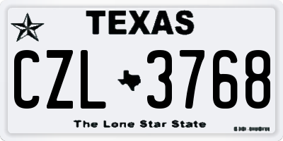 TX license plate CZL3768