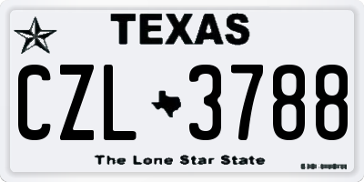 TX license plate CZL3788