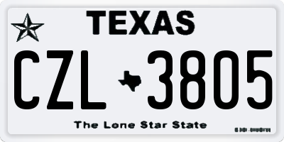TX license plate CZL3805