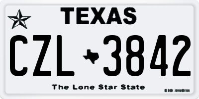 TX license plate CZL3842