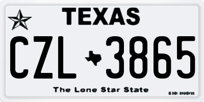 TX license plate CZL3865