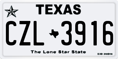 TX license plate CZL3916