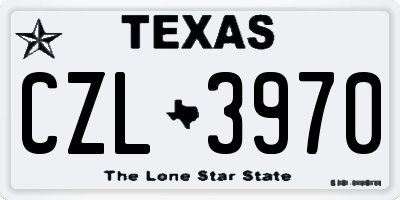 TX license plate CZL3970