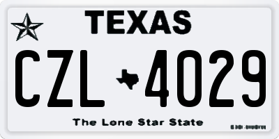 TX license plate CZL4029