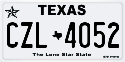 TX license plate CZL4052