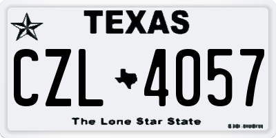 TX license plate CZL4057