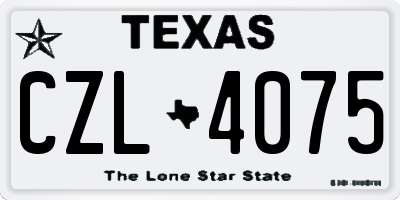 TX license plate CZL4075