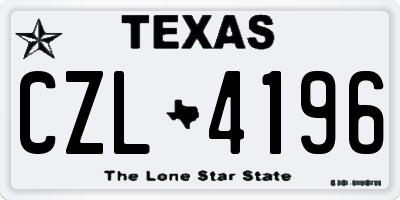 TX license plate CZL4196