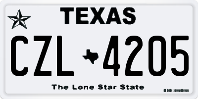 TX license plate CZL4205