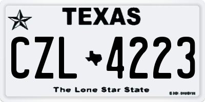 TX license plate CZL4223