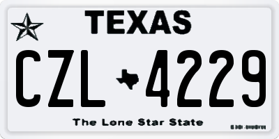 TX license plate CZL4229