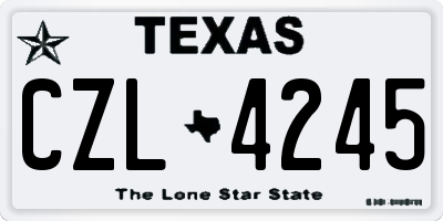TX license plate CZL4245