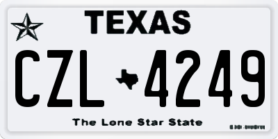 TX license plate CZL4249