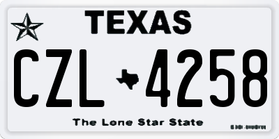 TX license plate CZL4258