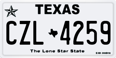 TX license plate CZL4259
